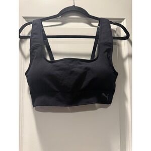 Puma Womens Black Seamless Sports Bra Adjustable Straps XL 74751-1124
